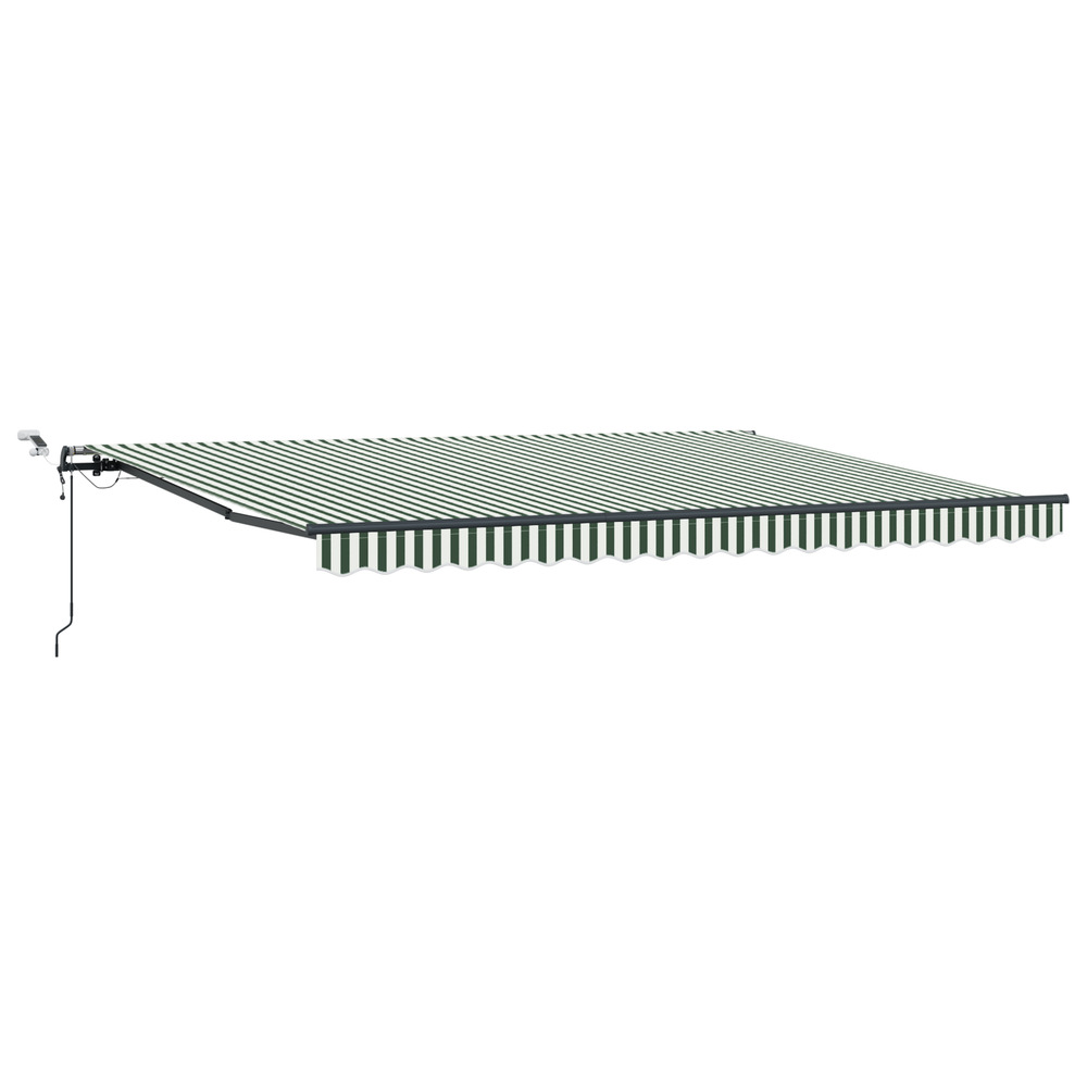 Auvent rétractable with vert et blanc 450 × 300 cm tissu