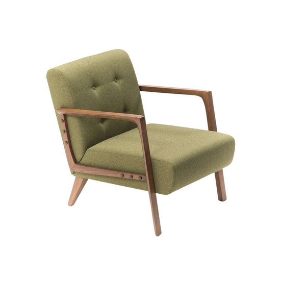 Fauteuil en tissu vert kemer