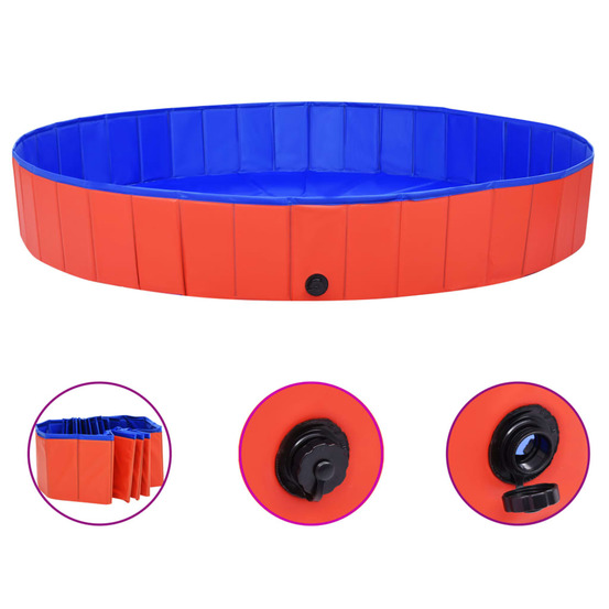 Piscine pliable pour chiens Rouge