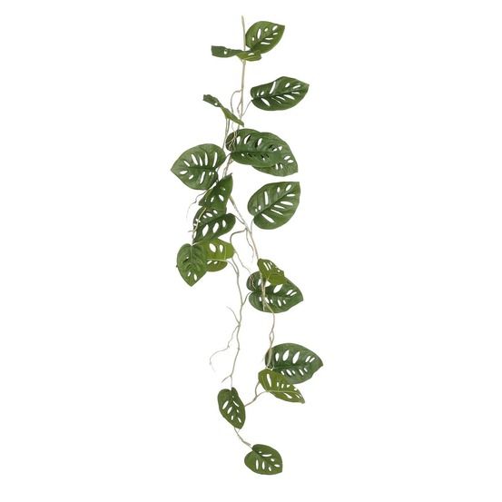 Mica decorations guirlande de monstera artificiel - h110 cm - vert