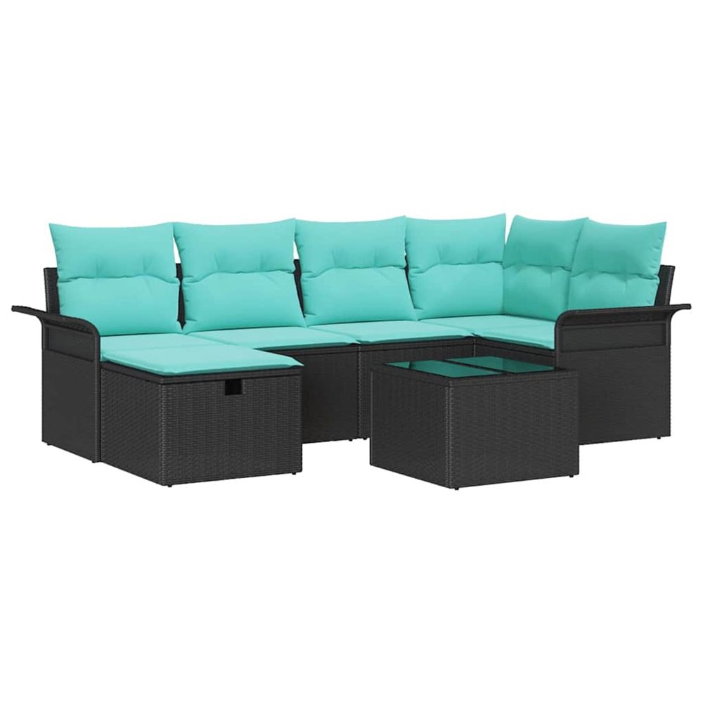 Ensemble de canapé de jardin 7 pc poly rotin