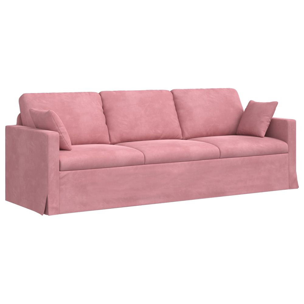 Canapé rose 228 x 78 x 80 cm velours