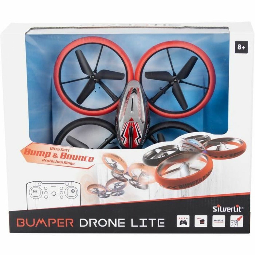 Drone télécommandé bumper drone lit - 17 cm - rouge et noir