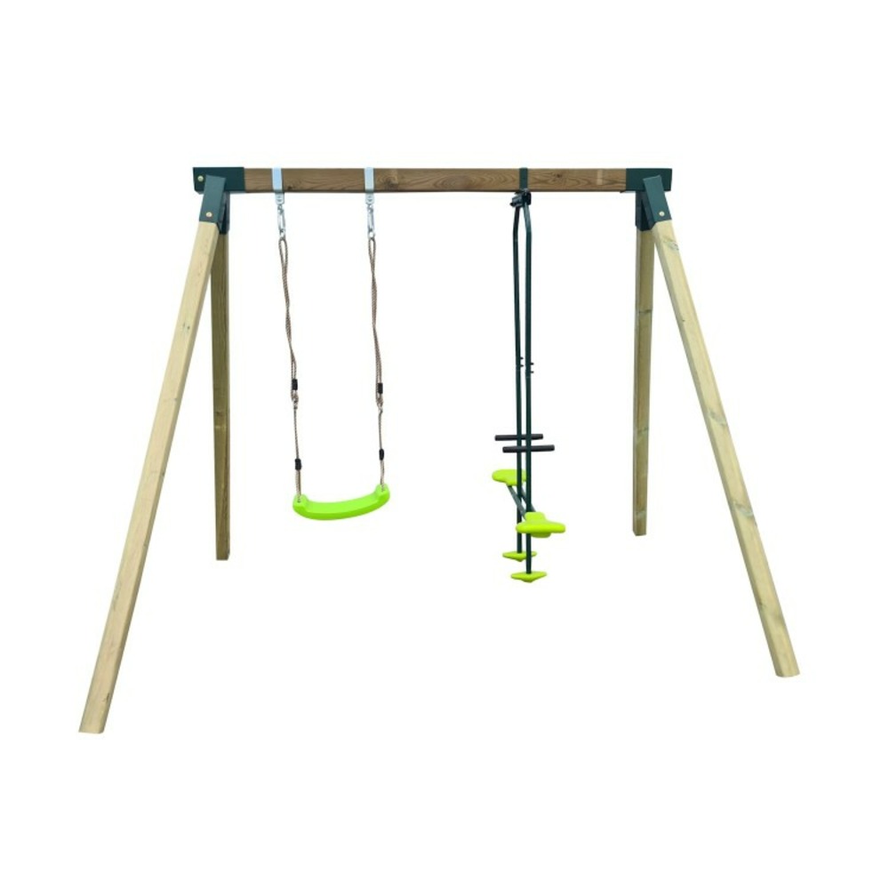 Balancelle en bois carré masgames reiko avec balançoire face à face.