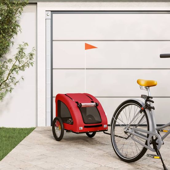 Remorque vélo chien chariot transport oxford pour balades sécurisées l rouge
