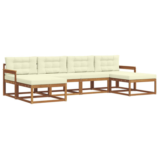 Ensemble de canapés d'extérieur 6 pcs naturel et crème