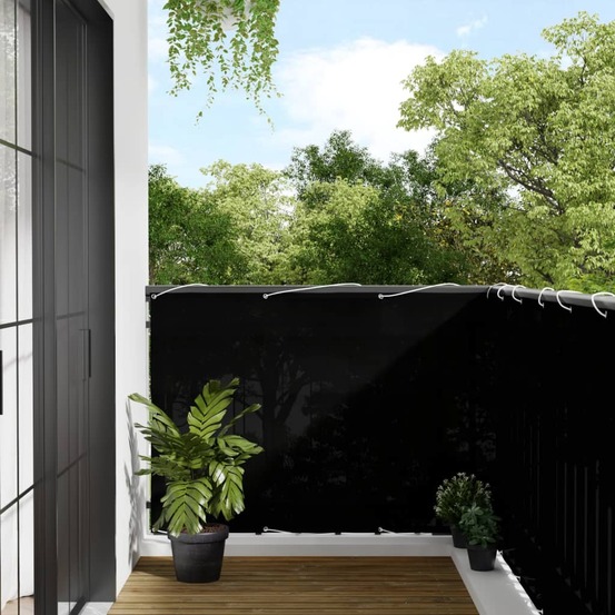 Écran de balcon noir 120x1000 cm 100% polyester oxford