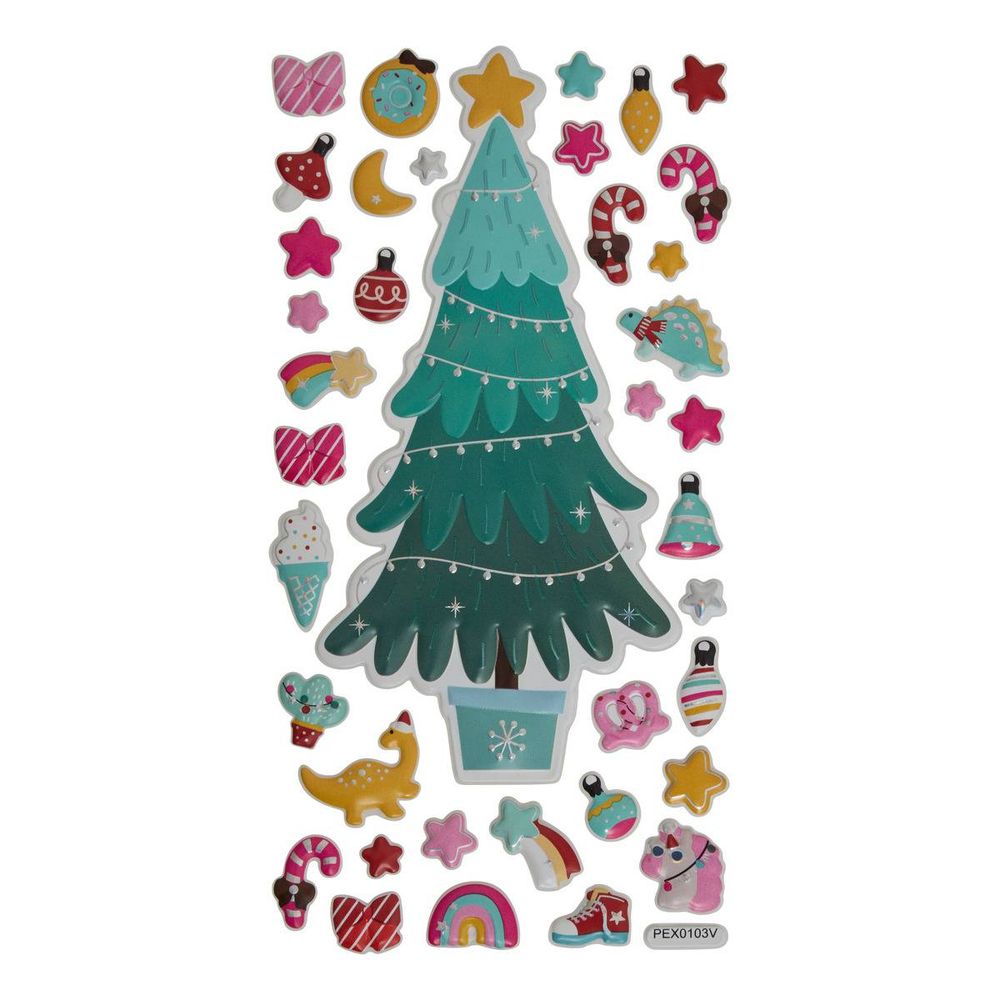 Sticker de noël en relief hotte 9,5 x 17,5 cm