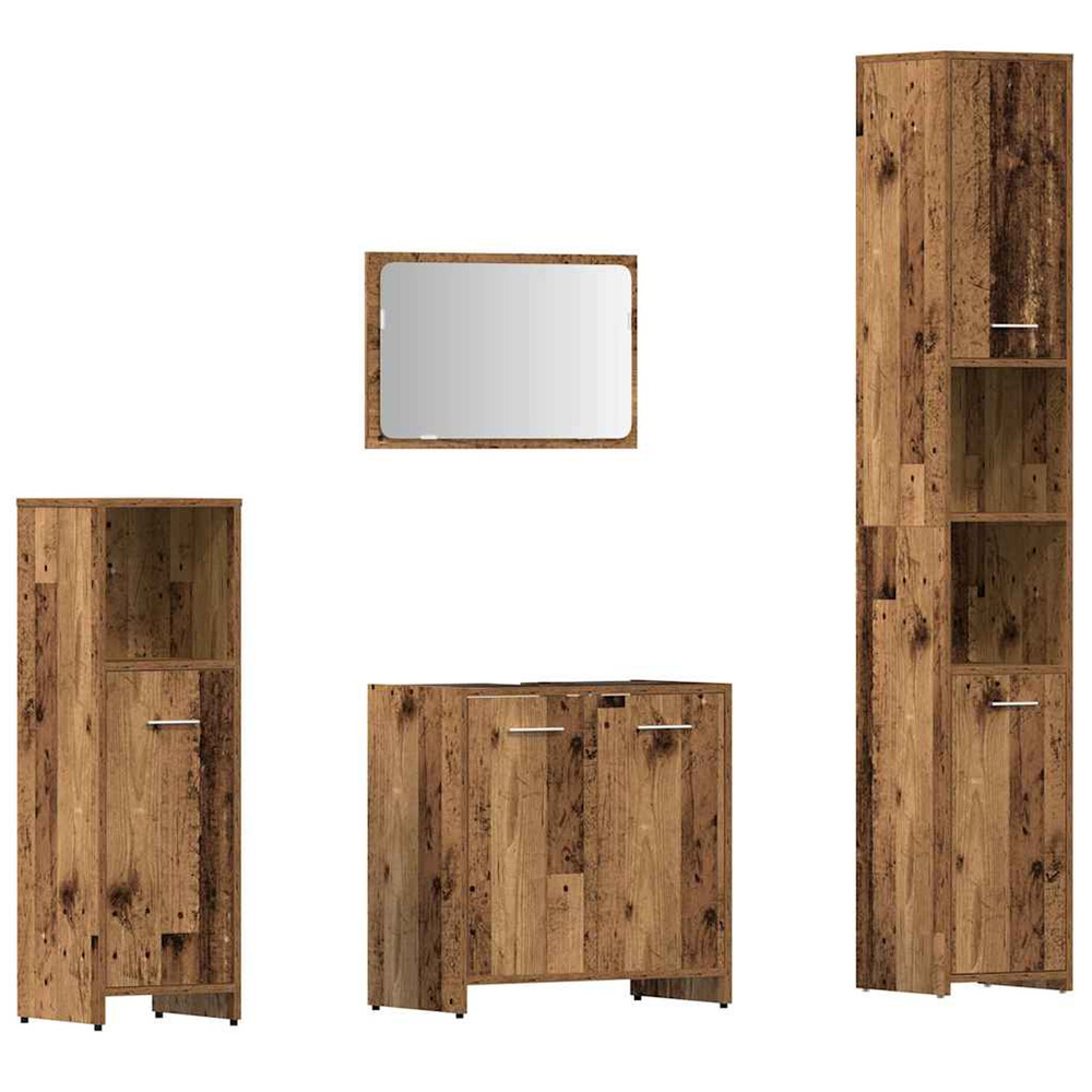 Ensemble de meubles salle de bain 4 pcs bois d'ingénierie