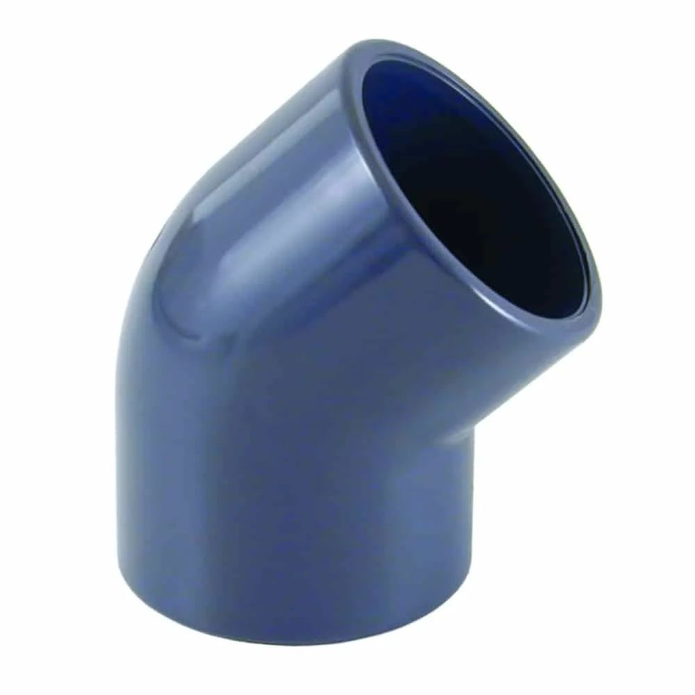 Coude pvc 45 degrés 40mm, pn16, raccord à coller