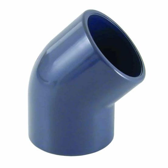Coude pvc 45 degrés 40mm, pn16, raccord à coller