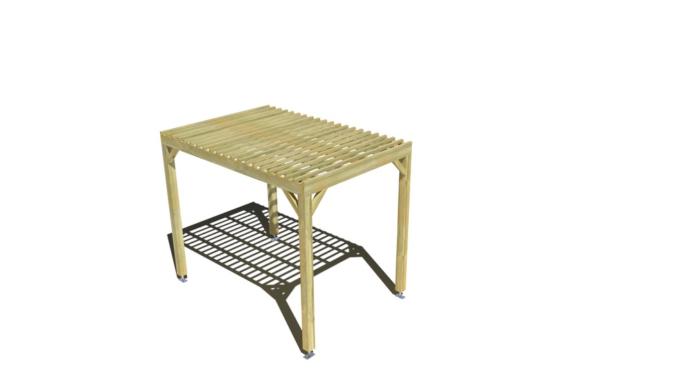 Pergola bois • 2m x 3m • indépendante • sens profondeur • lattage bois • livraison comprise
