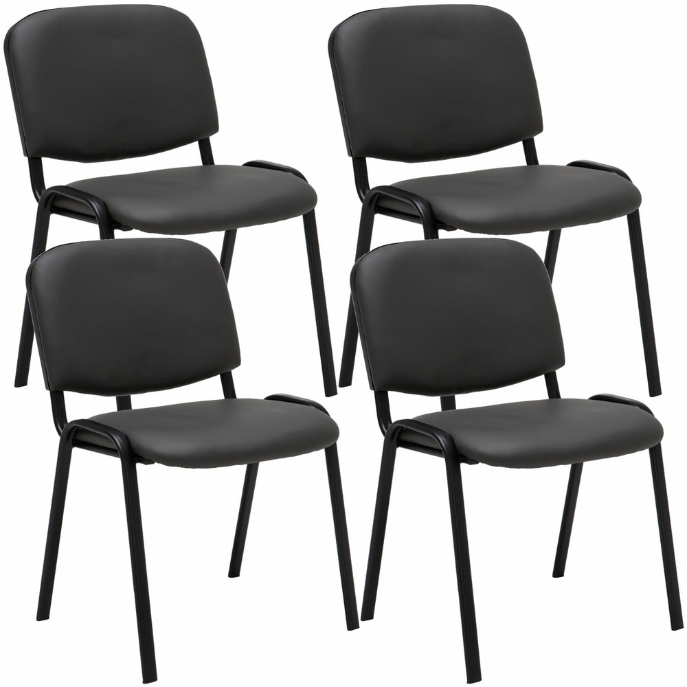 Lot de 4 chaises visiteurs ken simili cuir