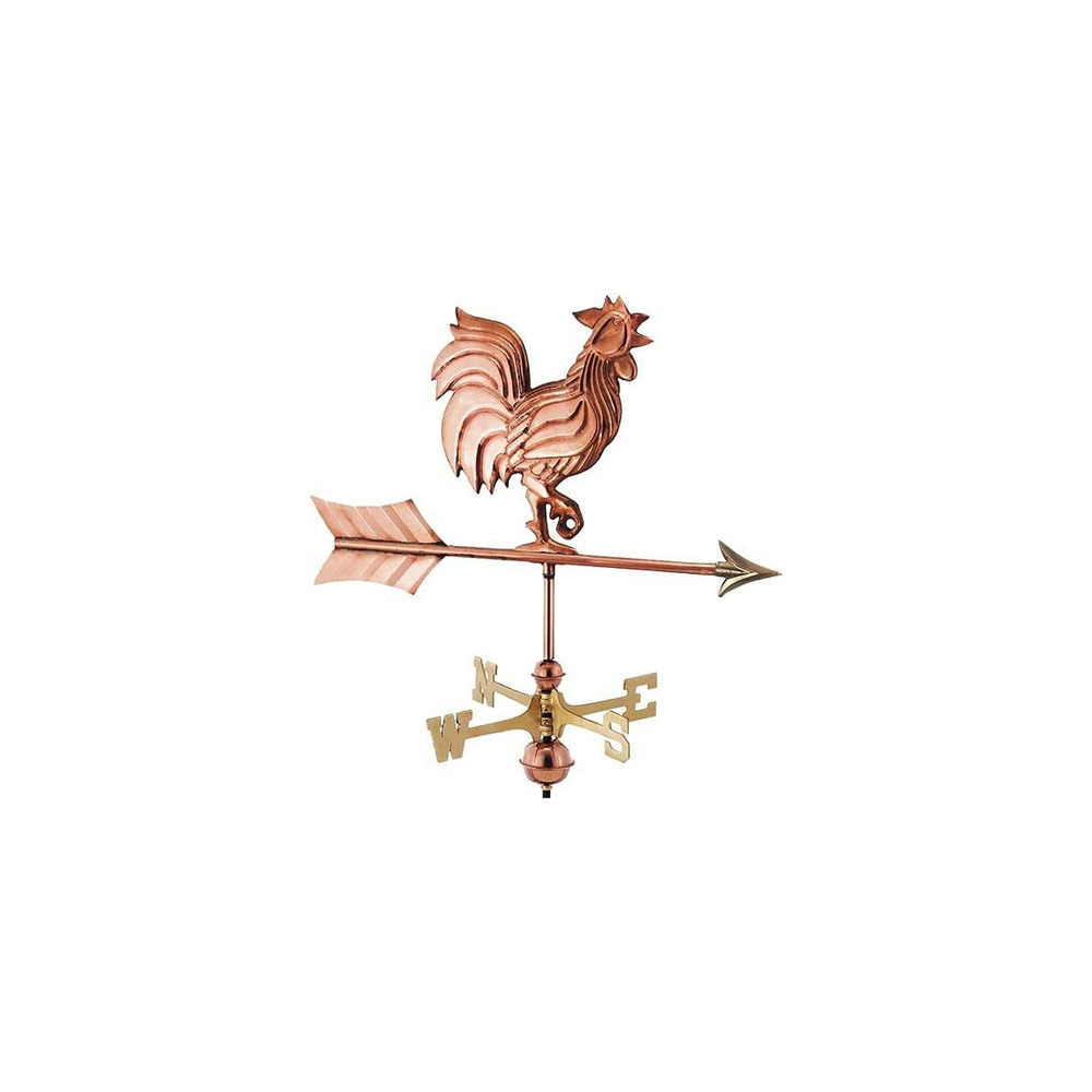 Girouette en cuivre coq chantant