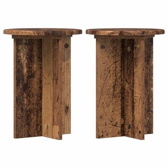 Support de plante 2 pièces bois ancien ø29,5 x 40 cm
