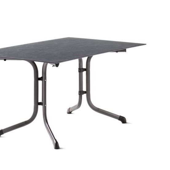 Table pliante 140 x 90 cm, plateau polytec® anthractite, structure gris clair