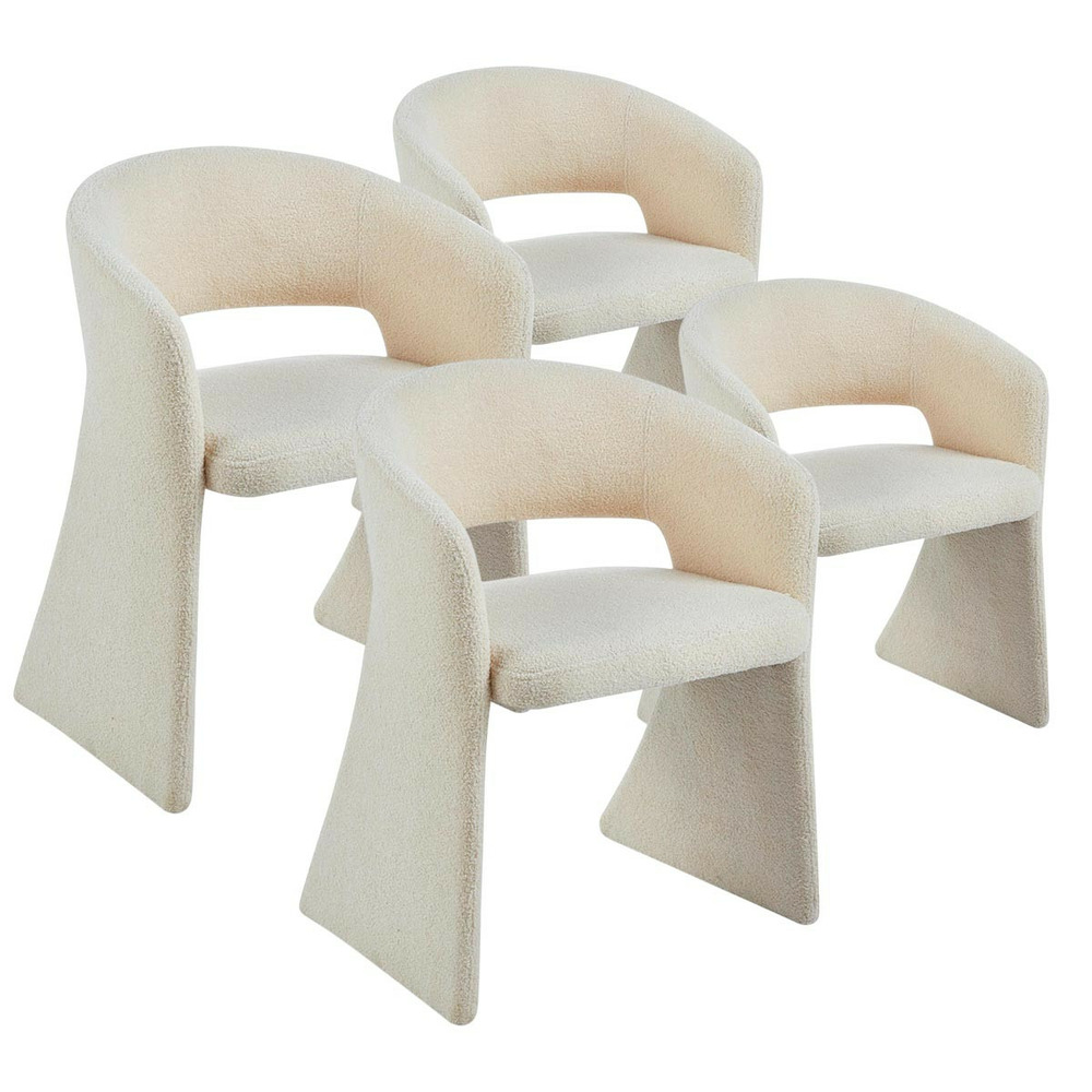 Lot de 4 chaises tissu bouclette 