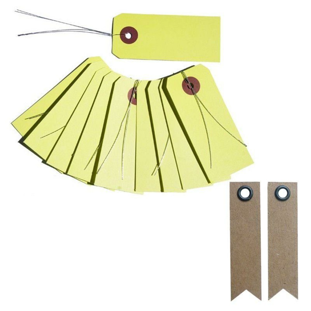 10 étiquettes anis avec fil métal + 20 étiquettes kraft fanion