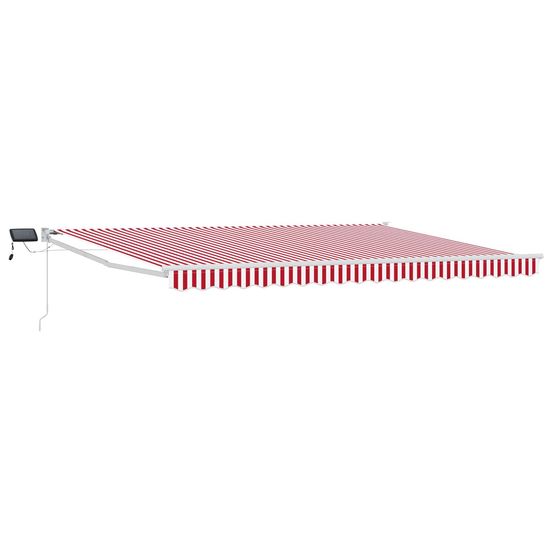 Store rétractable manuel avec leds rouge et blanc 5 x 3 m