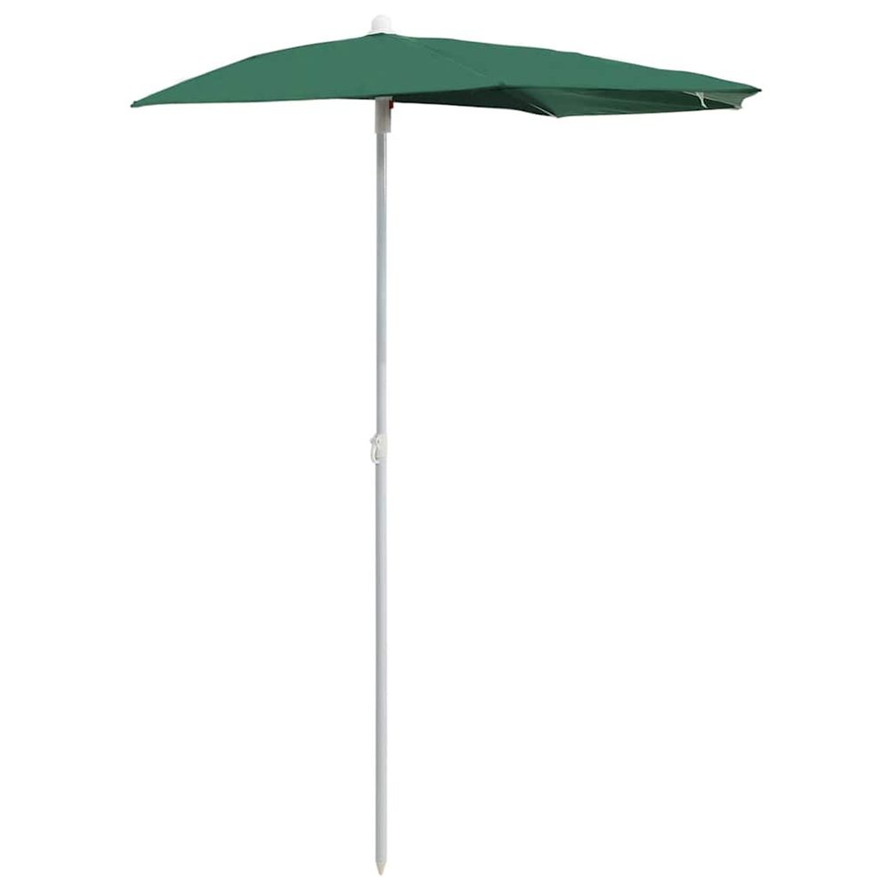 Demi-parasol de jardin avec mât 180x90 cm vert