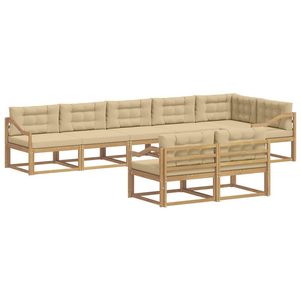 Ensemble de canapés d'extérieur 6 pc blanc et beige polyester