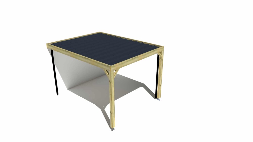 Carport bois • 3m x 4m • adossée • sens profondeur • livraison comprise