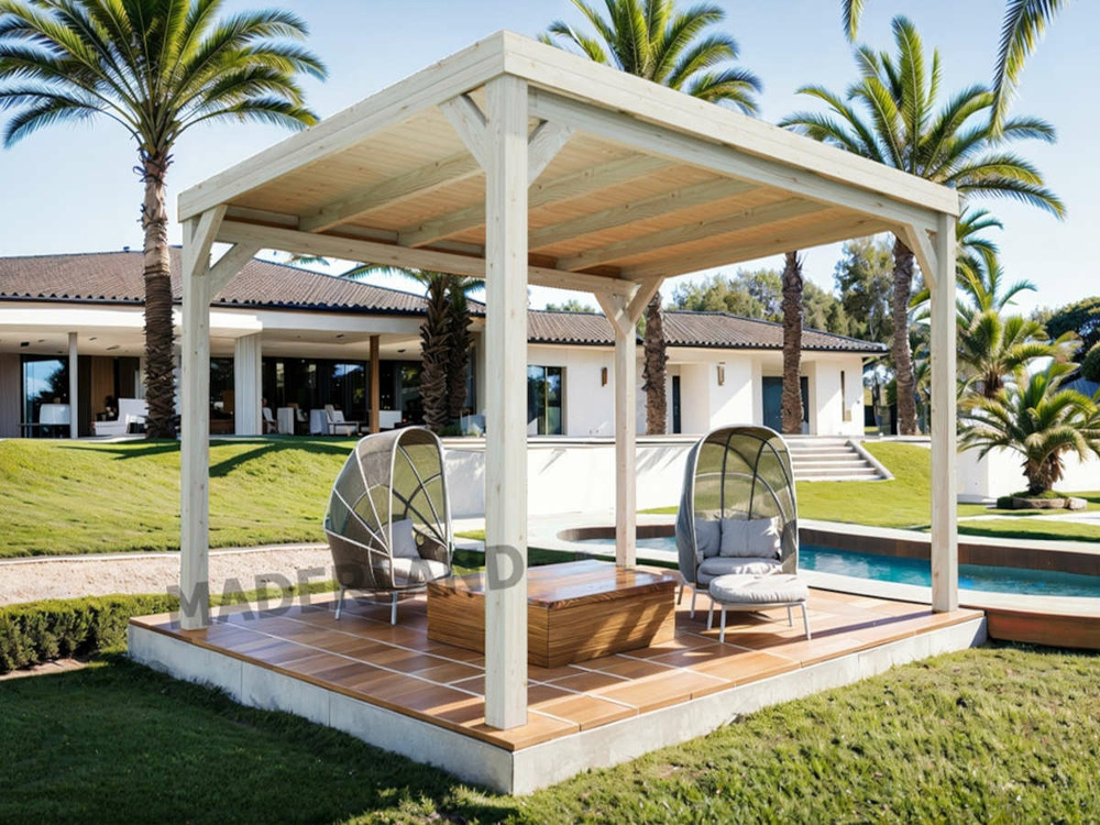 Pergola en bois strasbourg avec toit 500 x 400