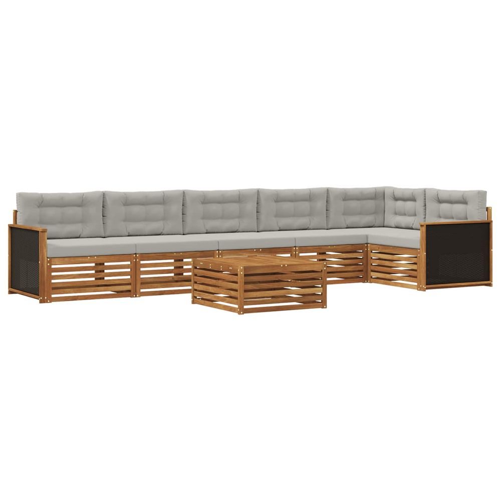 Ensemble de canapés d'extérieur 7 pc naturel et gris clair