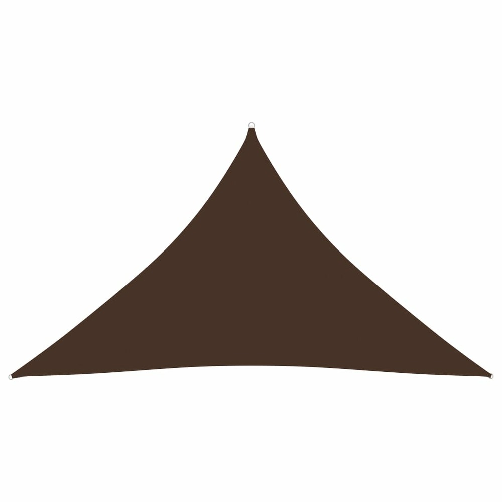 Voile toile d'ombrage parasol tissu oxford triangulaire 3,5 x 3,5 x 4,9 m marron