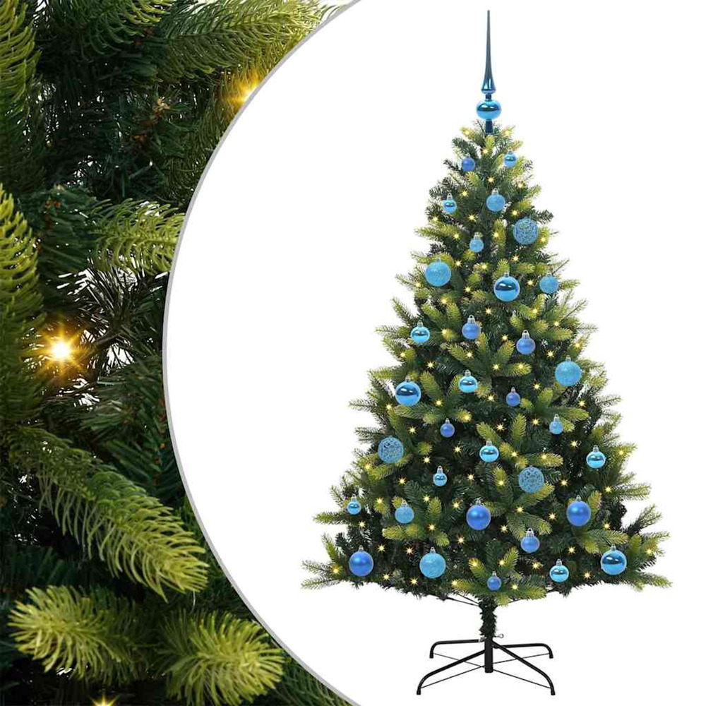 Arbre de noël artificiel à charnières 150 led vert 150 cm