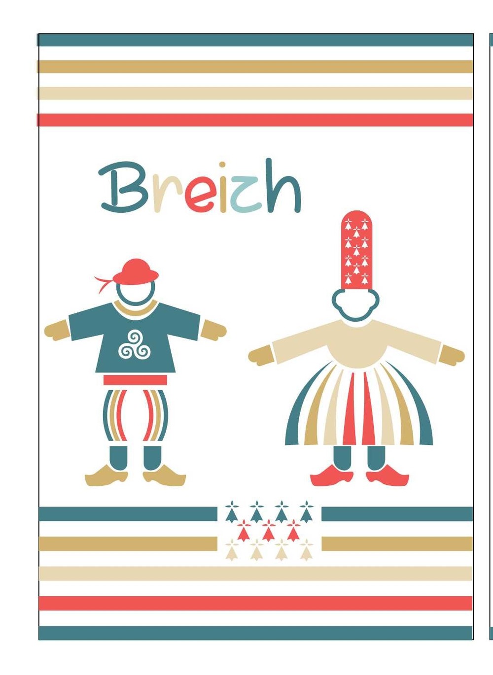 Lot de 2 torchon couple de bigouden