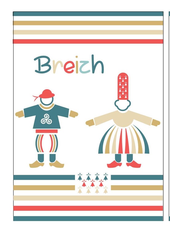 Lot de 2 torchon couple de bigouden