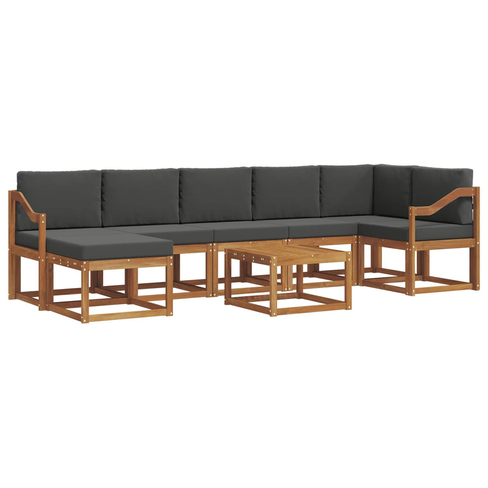 Ensemble de canapés d'extérieur 8 pcs naturel et anthracite