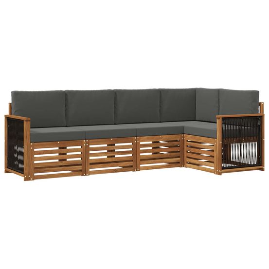 Ensemble de canapés d'extérieur 4 pc naturel et anthracite