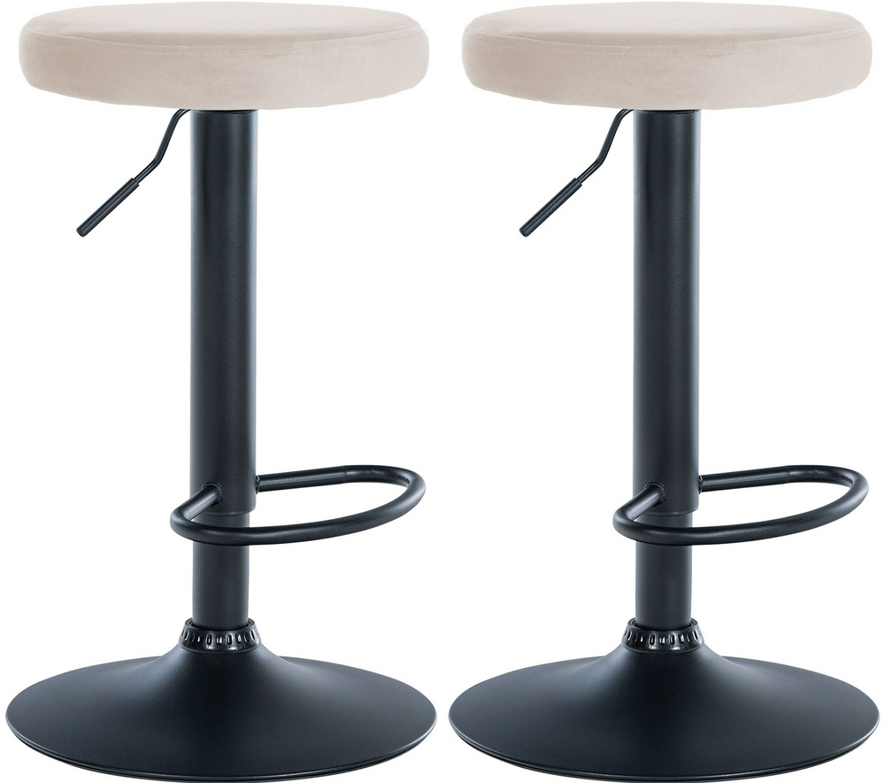 Lot de 2 tabourets de bar ponte velours noir