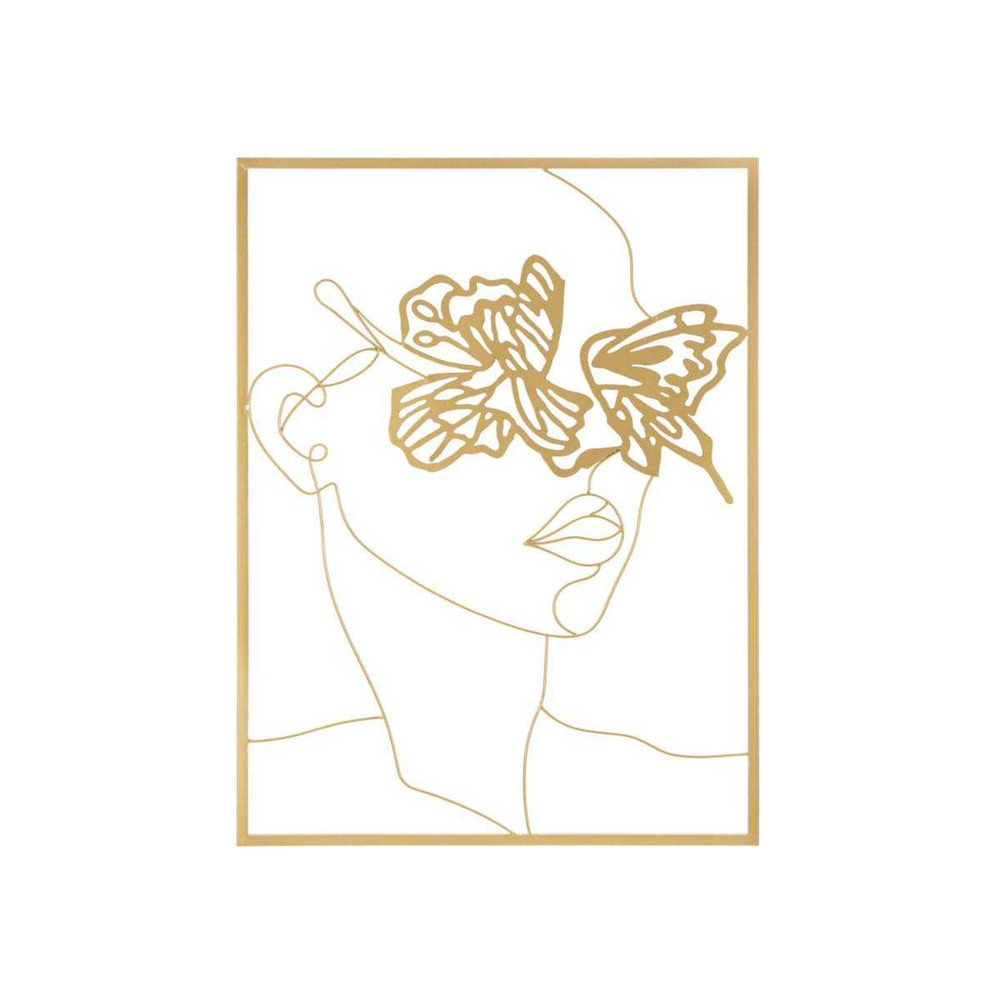 Décoration murale en métal gold face 60 x 1 x 80 cm