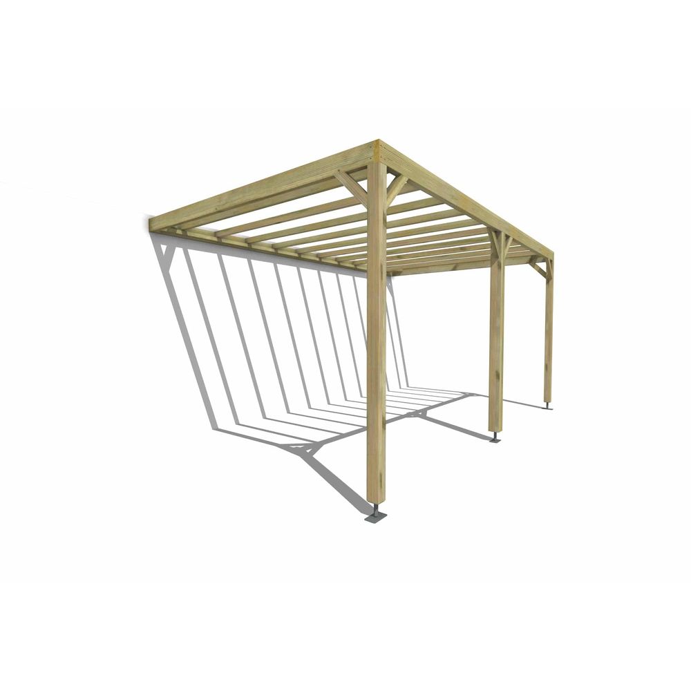 Pergola bois • 5m x 3m • adossée • sens profondeur • livraison comprise