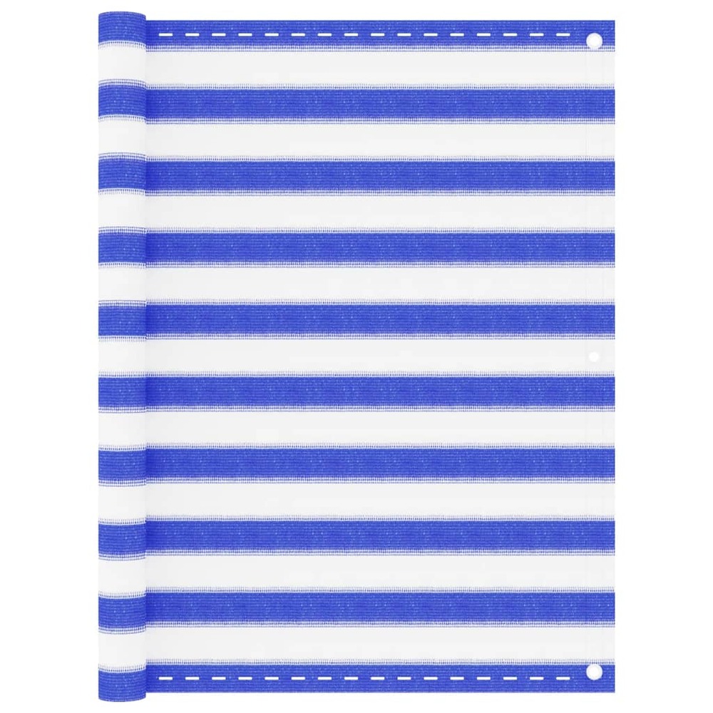 Écran de balcon brise pare vue protection confidentialité 120 x 500 cm pehd bleu et blanc
