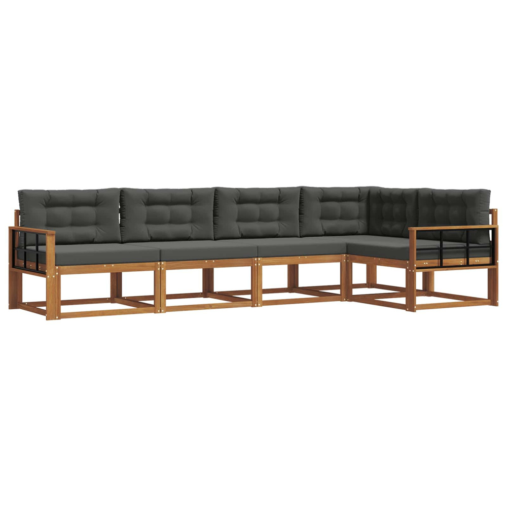 Ensemble de canapés d'extérieur 5 pcs naturel et anthracite