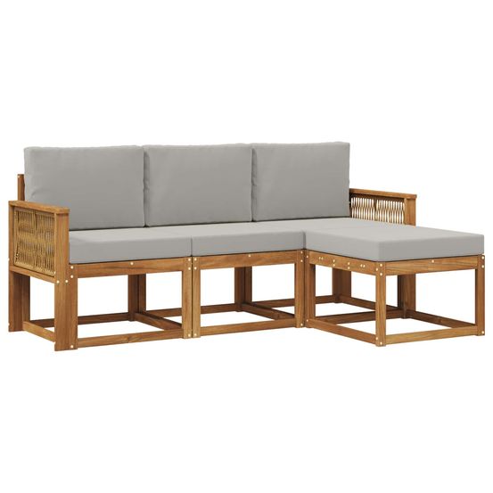 Ensemble de canapés d'extérieur 4 pc naturel et gris clair