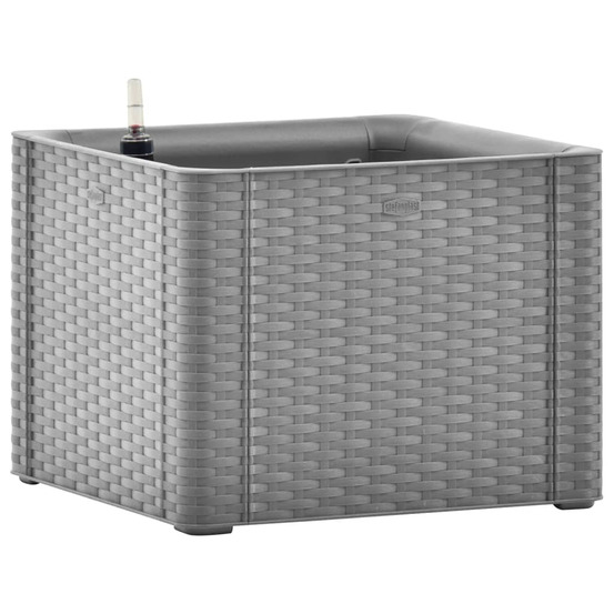 Lit surélevé de jardin avec système d'arrosage gris 43x43x33 cm