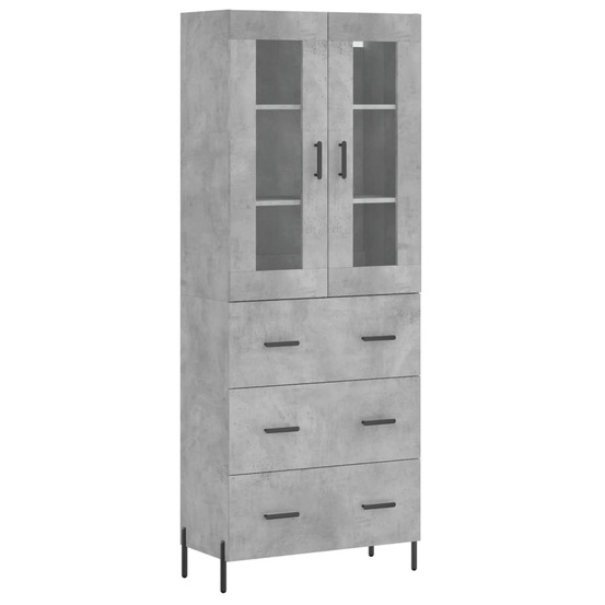 Buffet bahut commode armoire meuble de rangement organisateur cuisine salle de séjour salon haut 69,5 x 34 x 180 cm bois d'in