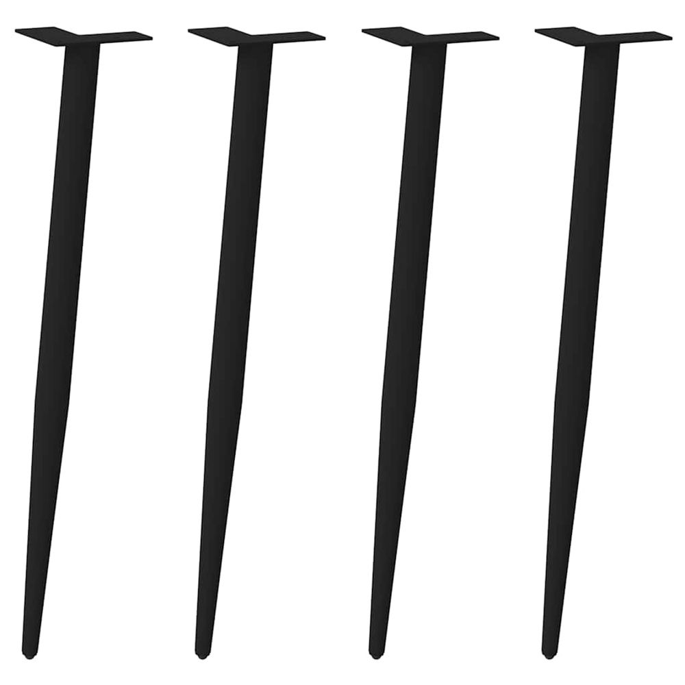 Pieds de table console coniques 4 pièces noir 72-73 cm acier