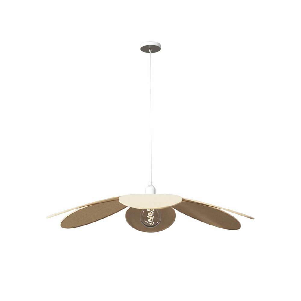 Suspension en lin fleur - diam 72 cm - beige