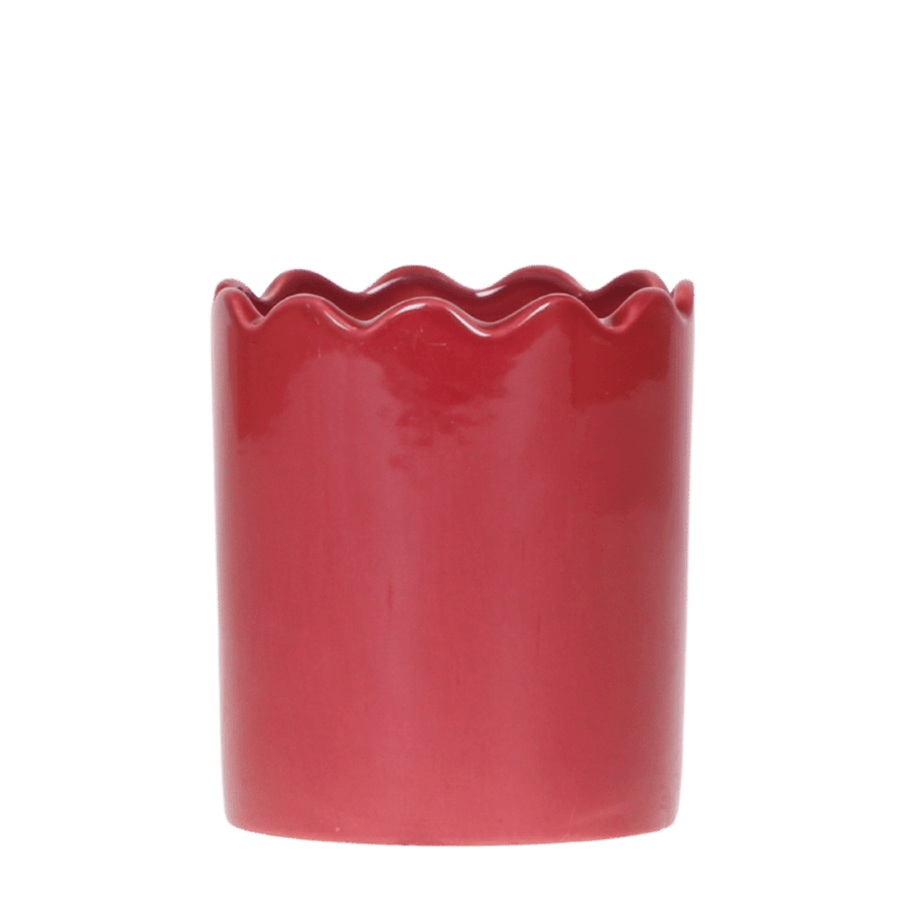 Cache-pot curve rouge - ø9 cm x h11,5 cm