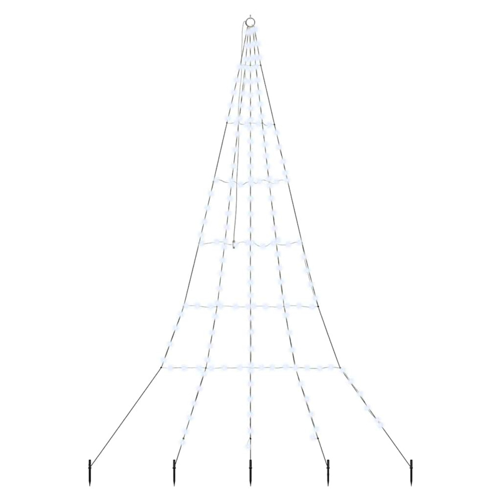 Arbre de noël led avec piquets au sol blanc froid 306 cm métal