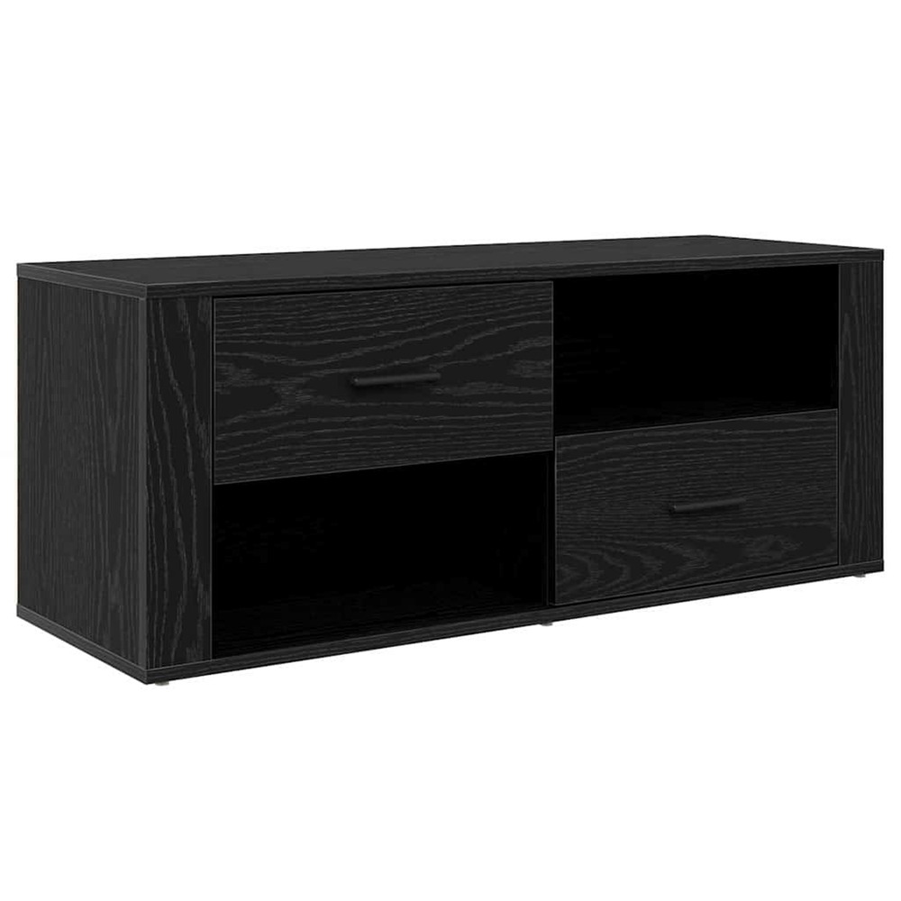 Meuble tv chêne noir 100 x 35 x 40 cm bois d'ingénierie