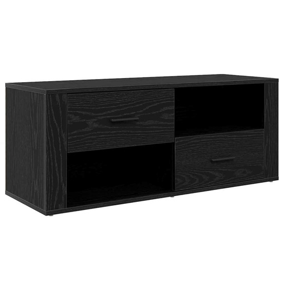 Meuble tv chêne noir 100 x 35 x 40 cm bois d'ingénierie