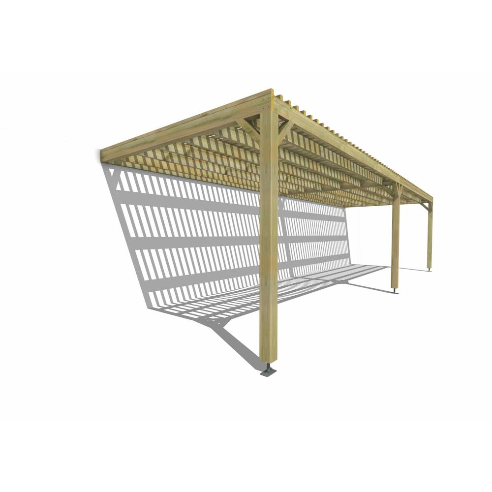 Pergola bois • 10m x 3m • adossée • sens largeur • lattage bois • livraison comprise