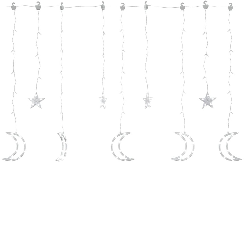 Guirlande lumineuse étoile et lune avec télécommande 345 led
